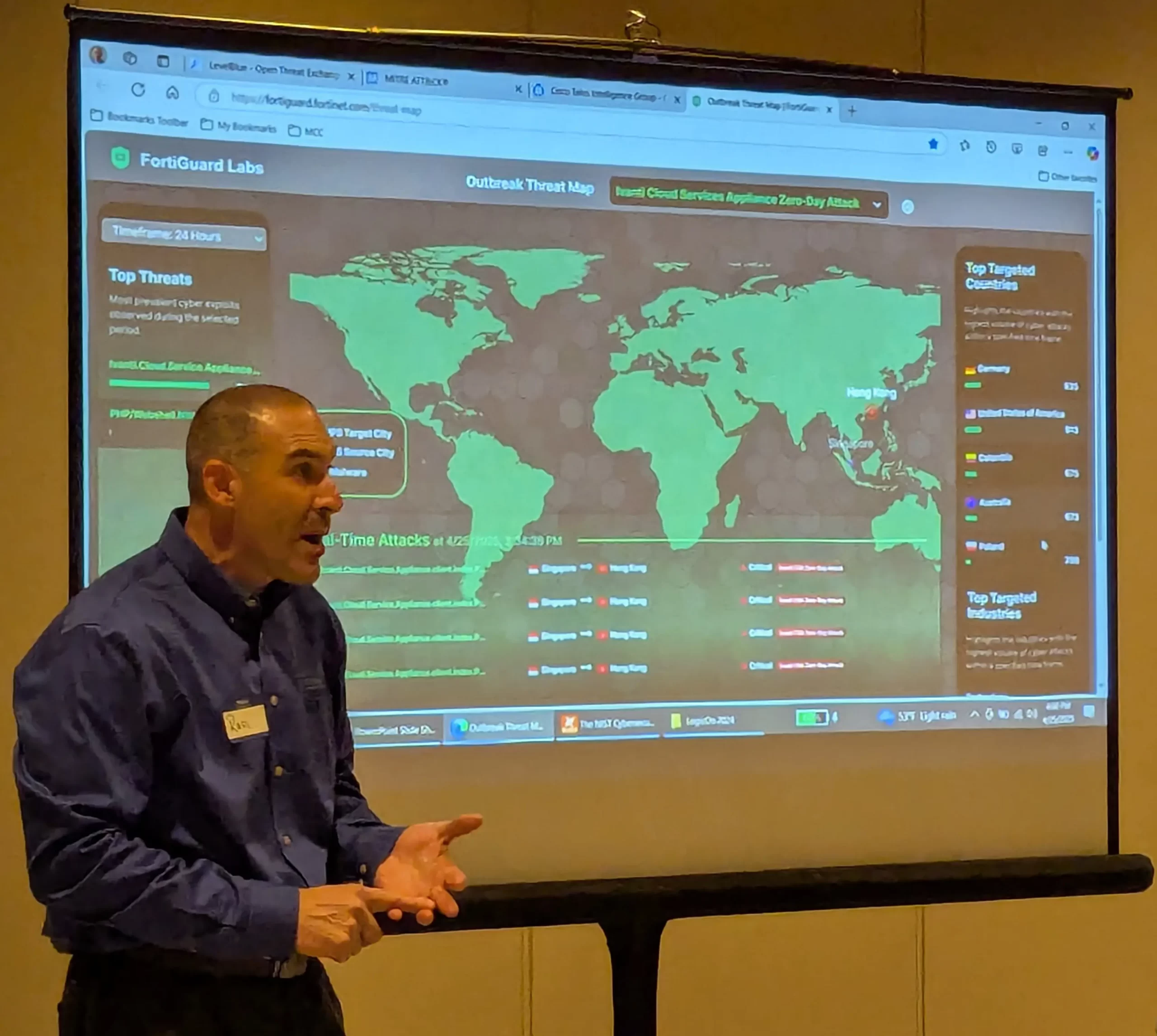 Russ Munisteri presenting cybersecurity training
